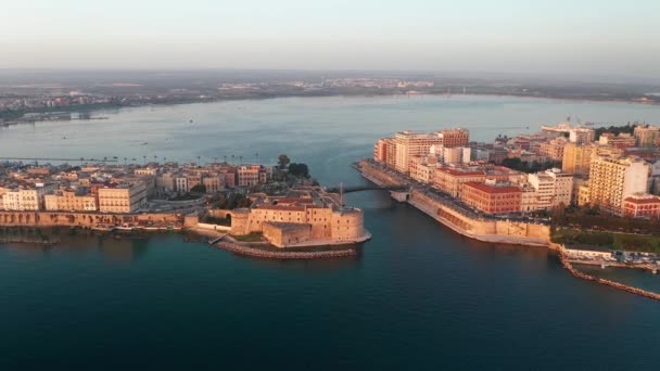 Vista Aérea Castelo Cidade Taranto — Vídeo de Stock