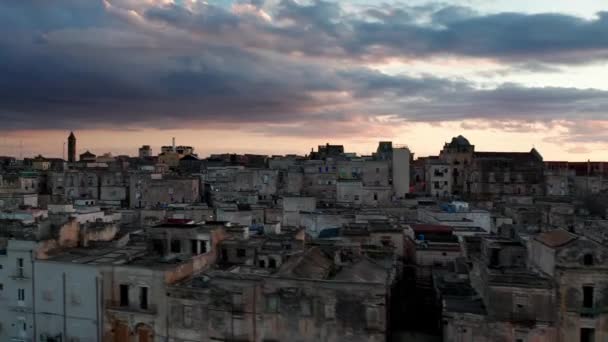 Aerial View Taranto Old City Puglia Italy — Stock Video