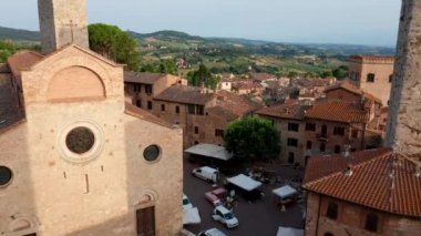 San Gimignano, Toskana havadan görünümü