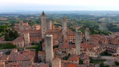 San Gimignano, Toskana havadan görünümü