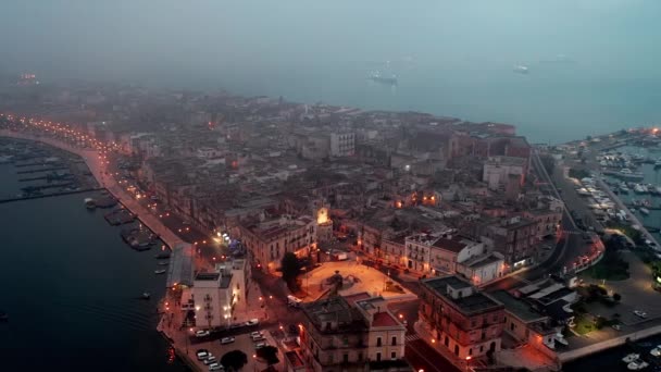 Uma Vista Aérea Cidade Velha Taranto Puglia Itália — Vídeo de Stock