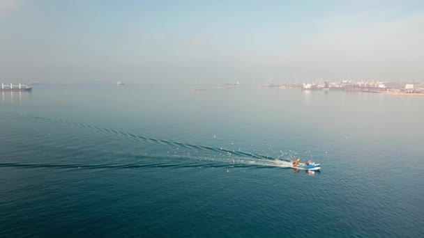 Sea Port Ships Boats Sea Town Taranto — Stock Video