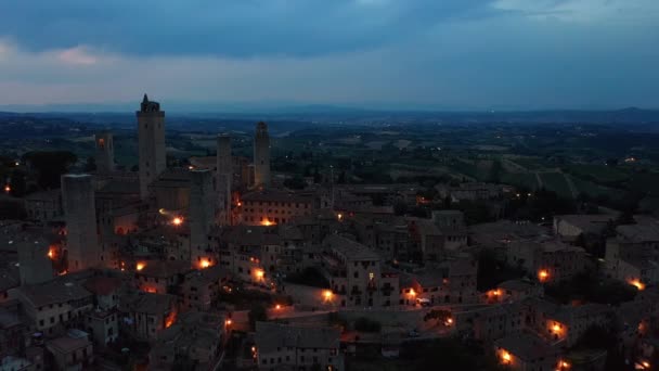 Αεροφωτογραφία Του San Gimignano Τοσκάνη — Αρχείο Βίντεο