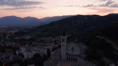 Spoleto, İtalya 'nın hava manzarası