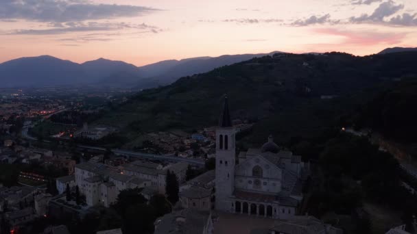 Luchtfoto Van Spoleto Italië — Stockvideo