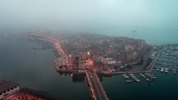 Aerial View Taranto Old Town Puglia Italy — Stock Video