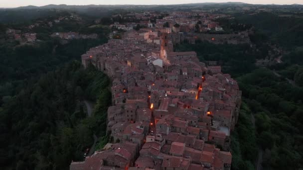 Pitigliano Italy Aerial View Showing Architecture Pitigliano Italy — Stock Video