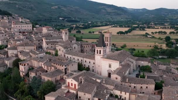 Spello Petite Ville Italie Drone Vue Aérienne Village — Video