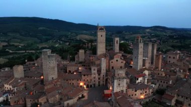 San Gimignano, Toskana havadan görünümü