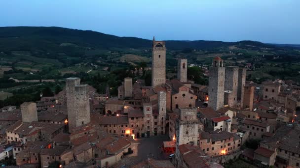 Αεροφωτογραφία Του San Gimignano Τοσκάνη — Αρχείο Βίντεο