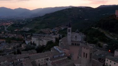 Spoleto, İtalya 'nın hava manzarası