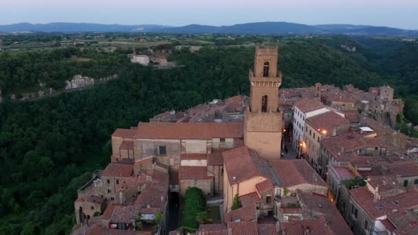 Pitigliano Italy Вид Висоти Архітектуру Пітігліано Італія — стокове відео