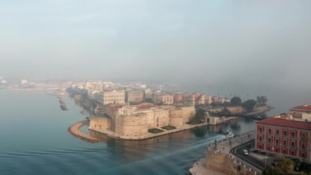 Taranto Talya Nın Havadan Görünüşü Puglia — Stok video