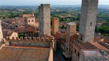 San Gimignano, Toskana havadan görünümü