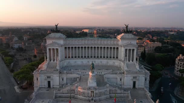Pemandangan Udara Vittoriano Landmark Terkenal Roma Italia — Stok Video