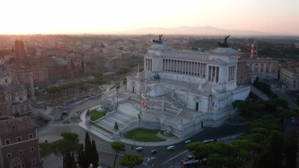 Letecký Pohled Vittoriano Slavnou Památku Římě Itálie — Stock video