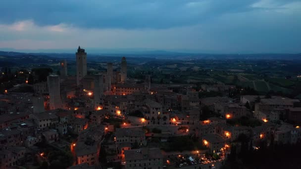 Luchtfoto Van San Gimignano Toscane — Stockvideo