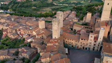 San Gimignano, Toskana havadan görünümü