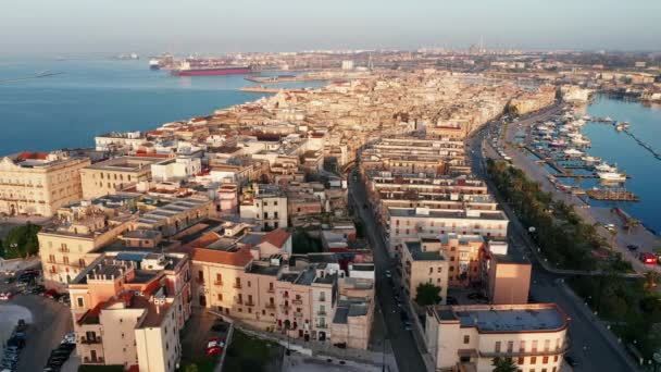 Vista Aérea Taranto Itália Puglia — Vídeo de Stock