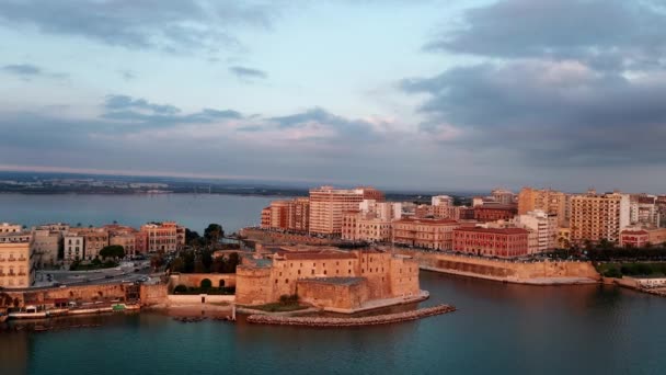 Aerial View Taranto Italy Puglia — Stockvideo