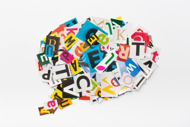 Konuşma balonu harflerle cut out dergisi.