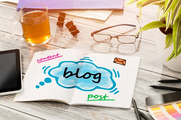 Blog Social Media Comunicazione Concetto di contenuto — Foto Stock