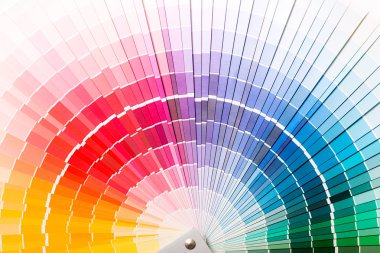 Pantone örnek renkleri kataloğu açın.