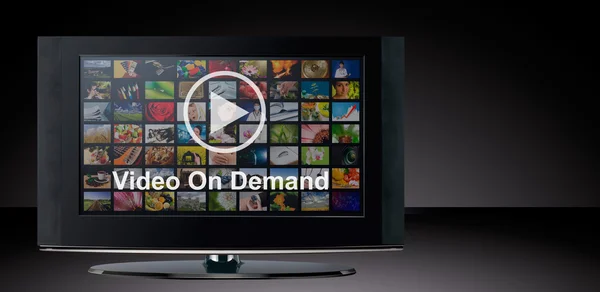 Видео по требованию vod обслуживание на ТВ. — стоковое фото