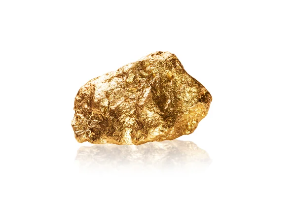 Gold nugget on white background. — Stock Photo, Image