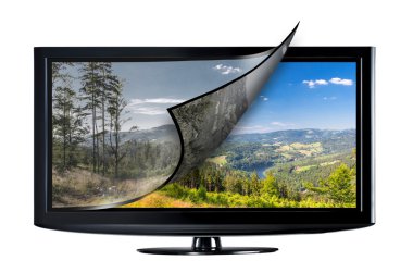Televizyon ekranı kavramı.
