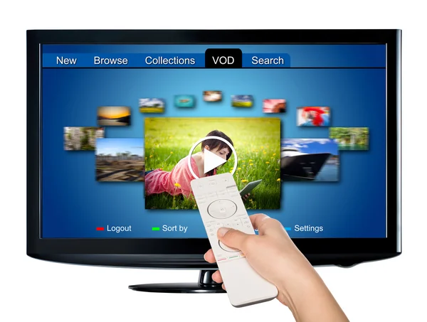 Video on demand VOD service on TV. — Stock Photo, Image