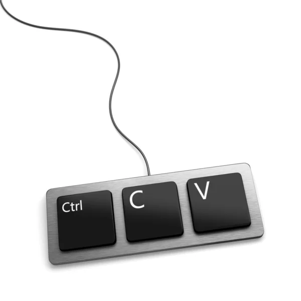 Copy paste keyboard (plagiarist tool) — Stock Photo, Image