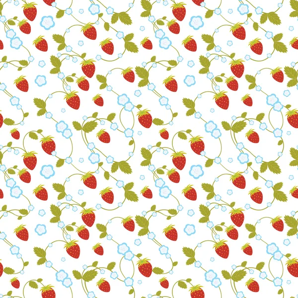 Strawberries Seamless Pattern — Stock Vector