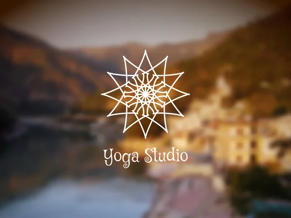 Modelo de logotipo de vetor Yoga studio — Vetor de Stock