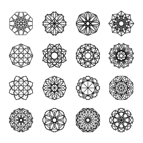 Geometrik süsler Set — Stok Vektör