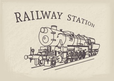 Vektör Retro buharlı lokomotif