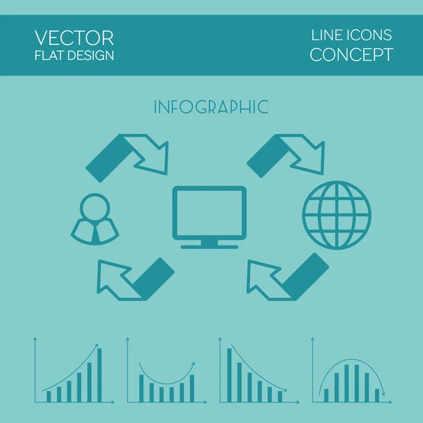 Internet Infographic Płaska konstrukcja — Wektor stockowy