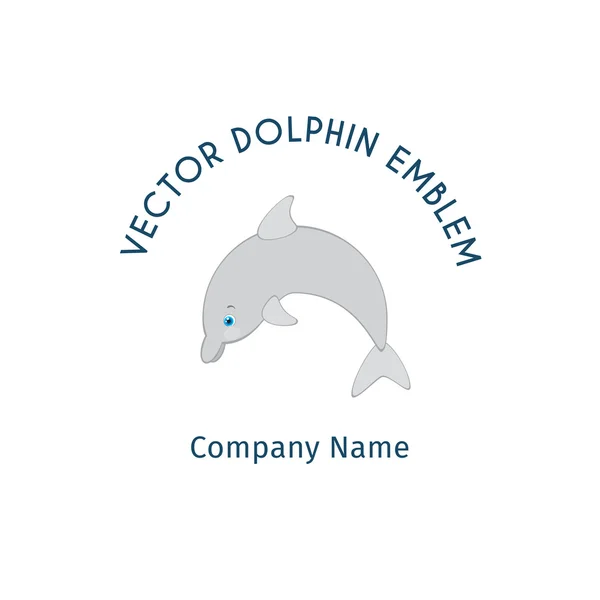 Emblema de golfinho vetorial —  Vetores de Stock