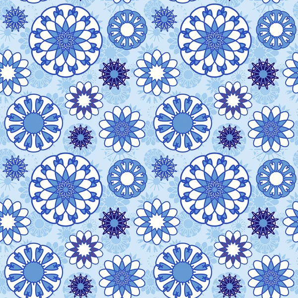 Vector Snowflake Seamless Pattern — Stock Vector