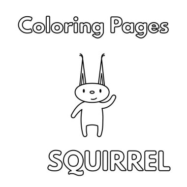 Çizgi film Sincap Renklendirme Kitabı