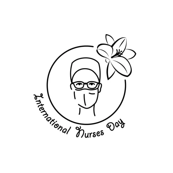 Векторная линейная эмблема Международного дня медсестер — стоковый вектор
