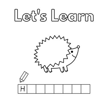 Çizgi film Hadgehog Çocuklar için Boyama Kitabı Oyunu