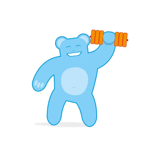 Niebieski Fitness Teddy Bear wektor ilustracji Wektory Stockowe bez tantiem