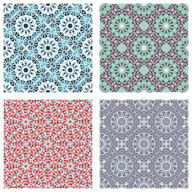 Vektör Asya Geometrik Desenleri Ayarlandı