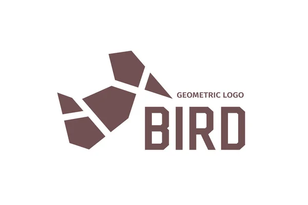 Logo astratto dell'uccello geometrico — Vettoriale Stock