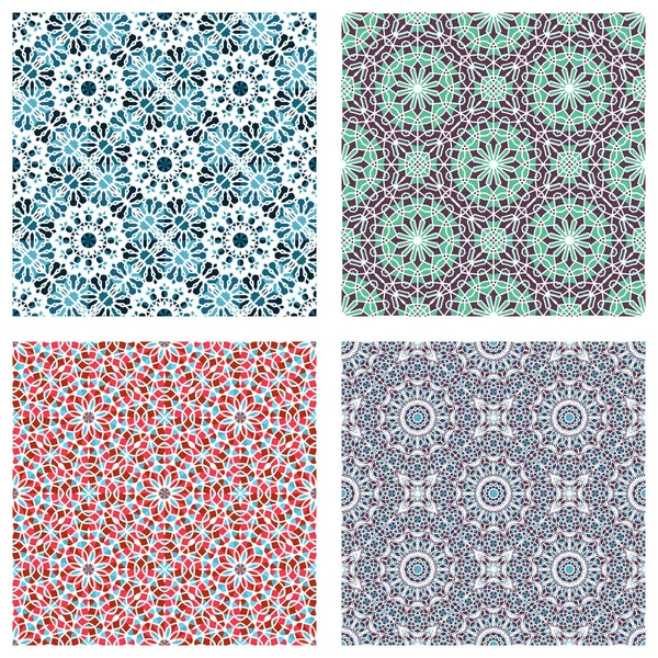 Vector Asian Geometric Patterns Set — Stock Vector