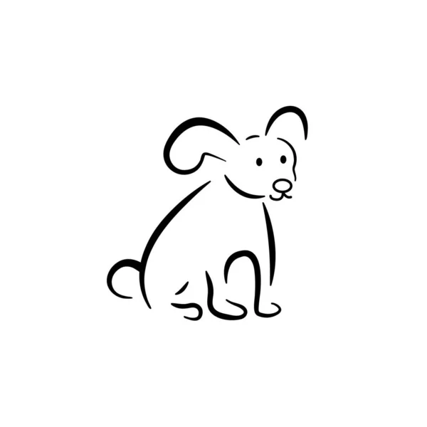 Vector hond lineair embleem — Stockvector