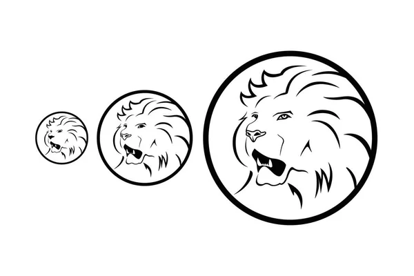 Conjunto de emblemas do vetor do logotipo do leão — Vetor de Stock