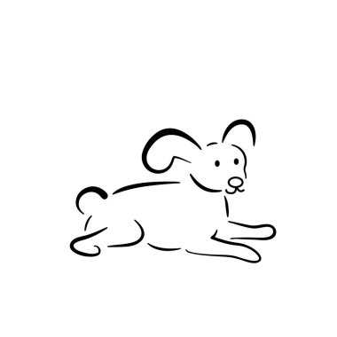 Vektör Köpek Doğrusal Amblemi