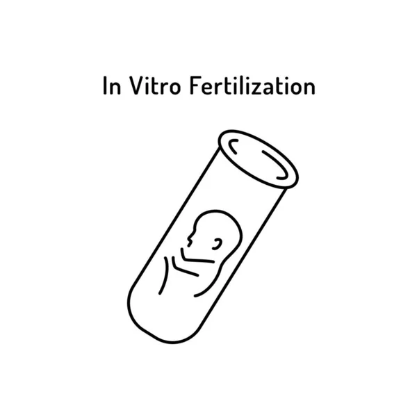 In Vitro Fertilization Vector Logo. Έμβρυο σε δοκιμαστικό σωλήνα Σύμβολο — Διανυσματικό Αρχείο